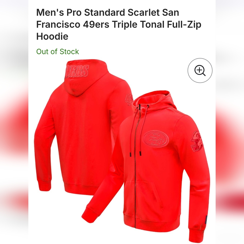 NFL SAN FRANCISCO 49ERS TRIPLE BLACK DK PO HOODIE Medium Men